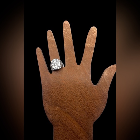 Navajo Bell Trading Style Fred Harvey Sterling Silver Thunderbird Ring 7 - Picture 5 of 7
